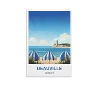 WHCHEEH Deauville France Affiche de voyage vintage 40 x 60 cm Impression sur toile Décoration murale