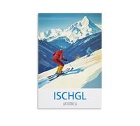 WHCHEEH Ischgl Poster de voyage vintage Autriche 40 x 60 cm