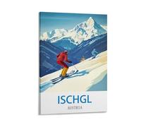 WHCHEEH Ischgl Poster de voyage vintage Autriche 60 x 90 cm Décoration murale