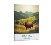 WHCHEEH Poster de voyage vintage Cantal France 30 x 45 cm Impression sur toile Décoration murale