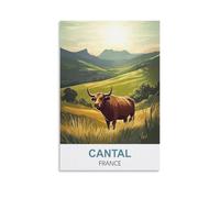 WHCHEEH Poster de voyage vintage Cantal France 30 x 45 cm Impression sur toile Décoration murale