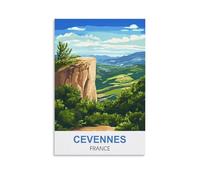 WHCHEEH Poster de voyage vintage Cévennes France 40 x 60 cm Impression sur toile Décoration murale