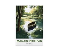 WHCHEEH Poster de voyage vintage Marais Poitevin France 50 x 75 cm