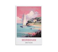 WHCHEEH Poster de voyage vintage Morbihan Bretagne 40 x 60 cm