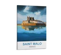 WHCHEEH Poster de voyage vintage Saint Malo France 60 x 90 cm Décoration murale