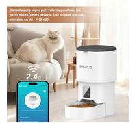 ®WHD©Distributeur de Croquettes Automatique 4L Contrôle par APP WiFi, Programmation 10 Repas par Jour,Pour Chats/Chiens/animaux