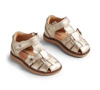 Wheat Garçon Kinder Geschlossene Sandale Sky Flower-Unisex-Echtes Leder Chaussure de première randonnée, 0204 Light Gold, 21 EU