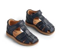 Wheat Garçon Kinder Geschlossene Sandale Sky-Unisex-Echtes Leder Chaussure de première randonnée, Bleu Marine (1432), 25 EU