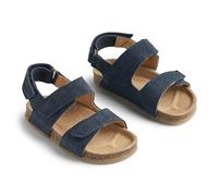 Wheat Garçon Kinder Zehenfreie Kork-Sandale Cameron-Unisex-Echtes Leder Chaussure de première randonnée, Bleu Marine (1432), 33 EU