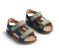 Wheat Garçon Unisex Kinder Sandales Corey en liège sans Orteils-Unisexe-Cuir véritable Chaussure de première randonnée, Bleu (1043), 32 EU