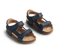 Wheat Garçon Unisex Kinder Sandales Corey en liège sans Orteils-Unisexe-Cuir véritable Chaussure de première randonnée, Bleu Marine (1432), 27 EU