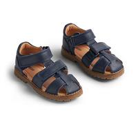 Wheat Garçon Unisex Kinder Sandales fermées Bassi-Unisexe-Cuir véritable Chaussure de première randonnée, Bleu Marine (1432), 25 EU