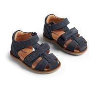 Wheat Garçon Unisex Kinder Sandales fermées Baya-Unisexe-Cuir véritable Chaussure de première randonnée, Bleu Marine (1432), 25 EU