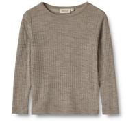 WHEAT - Kid's Wool Silk T-Shirt L/S Alfie - Haut manches longues en mérinos - 122 - khaki melange