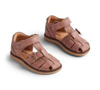 Wheat Sandales fermées pour enfant - Unisexe - Motif fleurs - En cuir véritable, 2021 Old Rose, 25 EU