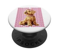 Wheaten Terrier Ruban Motif Chien Fille Coquette Nœud Rose PopSockets PopGrip Adhésif