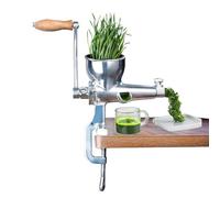 Wheatgrass Juicer - Acier inoxydable 25 x 20 cm - Extracteur manuel avec base non slip, outil de cuisine facile à mastiquer pour les fruits
