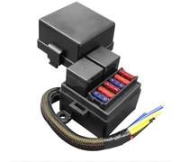 WheatThrive Boîte de relais de fusible pré-câblée avec protection anti-éclaboussures, 2 emplacements de relais 80 A et 6 porte-fusibles, kit 12-24 V pour voitures, bateaux, camping-cars