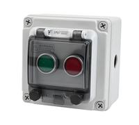 WheatThrive Boîtier de commutation à bouton-poussoir étanche IP67 avec couvercle à rabat transparent, auto-réinitialisation 1NO 1NC, boîtier électrique extérieur pour maison, marine, hôtel, boîtier en