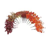 WheatThrive Bouquet de fleurs artificielles d'eucalyptus et de violettes d'automne - 16 tiges de plantes artificielles pour décoration d'intérieur, table à manger et porche