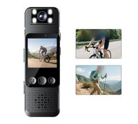 WheatThrive Caméra corporelle, mini caméra, caméscope portable, enregistreur vidéo HD 1080p avec audio, batterie 7H, lumière de remplissage, type C, pour la sécurité, le sport, noir