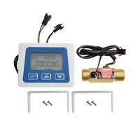 WheatThrive Débitmètre numérique LCD avec affichage de la température, capteur de compteur d'eau et de carburant 1-25L/min, filetage G1/2