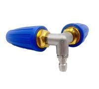 WheatThrive Embout de nettoyage de gouttière pour nettoyeur haute pression, buse en alliage d'aluminium à double jet avec connecteur rapide 1/4 pour 4000 PSI
