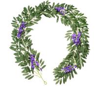 WheatThrive Feuilles de laurier artificielles cryptées à enrouler autour du feuillage artificiel pour accessoires de photographie Décoration de studio Vert Violet