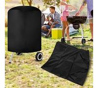 WheatThrive Housse de barbecue ronde imperméable en tissu Oxford résistant pour Weber 57 cm, 70 x 70 cm, noir