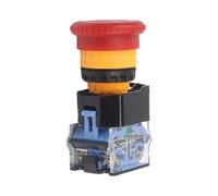 WheatThrive Interrupteur d'arrêt d'urgence, interrupteur à bouton-poussoir, tête champignon rouge, type de loquet NO NC, 660 V 10 A pour contrôle industriel