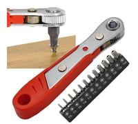 WheatThrive Jeu de 13 tournevis à cliquet à angle droit Torx, réversible, 36T, en acier allié pour T6-T40, orange
