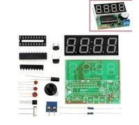 WheatThrive Kit d'horloge numérique, planche d'entraînement à souder, électronique à faire soi-même, affichage LED 4 bits, puce AT89C2051, projet éducatif STEM pour débutants