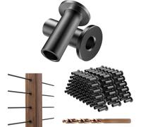 WheatThrive Lot de 45 manchons de protection en acier inoxydable pour câbles métalliques de 1/8" - Cache-poteaux en bois pour systèmes de terrasse extérieurs - Comprend un foret - 2,3 cm de long
