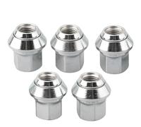 WheatThrive Lot de 5 écrous de roue chromés pour Ford Focus C-Max Kuga Fiesta Mondeo et Volvo C30 C70 S40 V40 V50 Argenté
