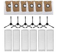 WheatThrive Lot de 6 sacs filtrants de rechange, brosses latérales pour Cecotec Conga 13090 Spin Revol Home, ensemble de nettoyage efficace