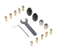 WheatThrive Mandrin de perceuse sans daptateur à Changement Rapide, Ensemble de Pinces à Outils rotatifs, pour Dremel, 16 pièces de forets à Tige en métal
