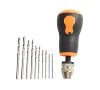 WheatThrive Mini perceuse manuelle, kit de forage PCB, perçage pour bois, plastique, bijoux, 10 embouts 0,5 à 3,2 mm