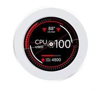 WheatThrive Moniteur LCD secondaire IPS 2.8 refroidi à l'eau, écran de panneau de capteur PC, moniteur de température du processeur cercle LCD, pour suivi des performances CPUGPURAM (blanc)