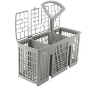 WheatThrive Panier à couverts en plastique gris avec poignée, 6 compartiments, compatible avec les modèles Siemens, Neff, Bosch, Constructa, Hotpoint