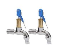 WheatThrive Robinet d'évier antivol verrouillable avec clé, filetage mâle de 1,27 cm G1/2, robinet de machine à laver extérieur pour arrosage du jardin, lavage de voiture et usage public