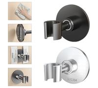 WheatThrive Support de pommeau de douche en acier inoxydable, support mural réglable, poinçon 304, argent