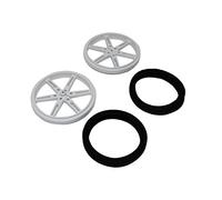 WHEEL 80×10MM PAIR WHITE Roue blanc Axe: encoche D Nbr.de pcs: 2 à sertir Ø: 80m