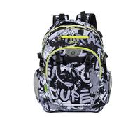 Wheel-Bee Sac à dos Scolaire Generation Z, Design: Dude, Lumière LED pour Plus de Sécurité et de Visibilité, Sac à Dos Tendance, Port USB, Sortie Casque, Multiples Compartiments
