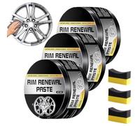 Wheel Care & Restoration Paste, Rim Renewal Paste for Car Wheel Scratch Care, Multi-Purpose Wheels Restoration Polish Cream with Sponge (3pcs)