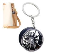 Wheel Hub Keychain - Wheel Tire Rim Keychain | Metal Auto Parts | Wheel Hub 0.67 Inches Hub Modified Car Key Chain Key Ring Pendant For Men Gift Jewelry Accessories