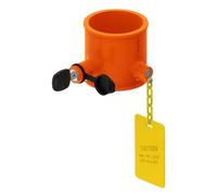 Wheel King Pin Secure - Serrure antivol de remorque de style cylindre avec étiquette d'avertissement | Verrous d'attelage de remorque avec étiquette d'alerte pour semi-remorque