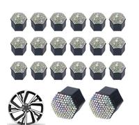 Wheel nutCaps - Diamond Style Sparkling Bolt Covers Set of 20 | Chrome Anti Scratch Tyre Valve nutCovers, Removable Decorative Lug nutCaps for Car Exterior Dust Proof Protection Accessories