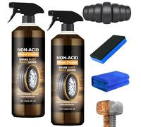 Wheelblaze Nettoyant pour roues, convertisseur de rouille polyvalent et puissant, nettoyant pour caoutchouc de pneu de voiture, polissage et remise à neuf rapides, transforme les roues (2 Pièce)