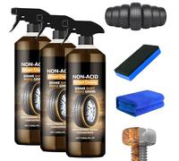 Wheelblaze Nettoyant pour roues, convertisseur de rouille polyvalent et puissant, nettoyant pour caoutchouc de pneu de voiture, polissage et remise à neuf rapides, transforme les roues (3 Pièce)