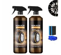 Wheelblaze Wheel Cleaner,Nettoyant Jantes Voiture,Fast-Acting Heavy Duty Metal Cleaner,Décontaminant ferreux,roduit Jantes Voiture Moto,Nettoie sans Effort - Fait Briller & Protège (2 Set)